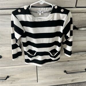 Splendid Black and White Striped Sweatshirt
